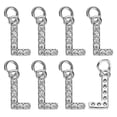 thumbnail image 1 of Uxcell 8Pack 0.1" Encanto de Letra L de Rhinestone Completo para Pulseras/Brazaletes Oro Blanco, 1 of 6