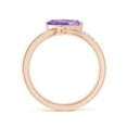 thumbnail image 2 of ANGARA Natural Diagonal Marquise Amethyst Ribbon Shank Ring in 14K Rose Gold for Women (Size-10x5mm) | February Birthstone, Birthday, Anniversary, Jewelry Gift for Women | Natural Amethyst Ring, 2 of 8