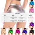 thumbnail image 3 of Shorts for Women Shiny Metallic Rave Booty Shiny High Waisted Mini Shorts Womens Casual Solid Slim Dance Club Party Rave Stretch Bottoms Short, 3 of 5