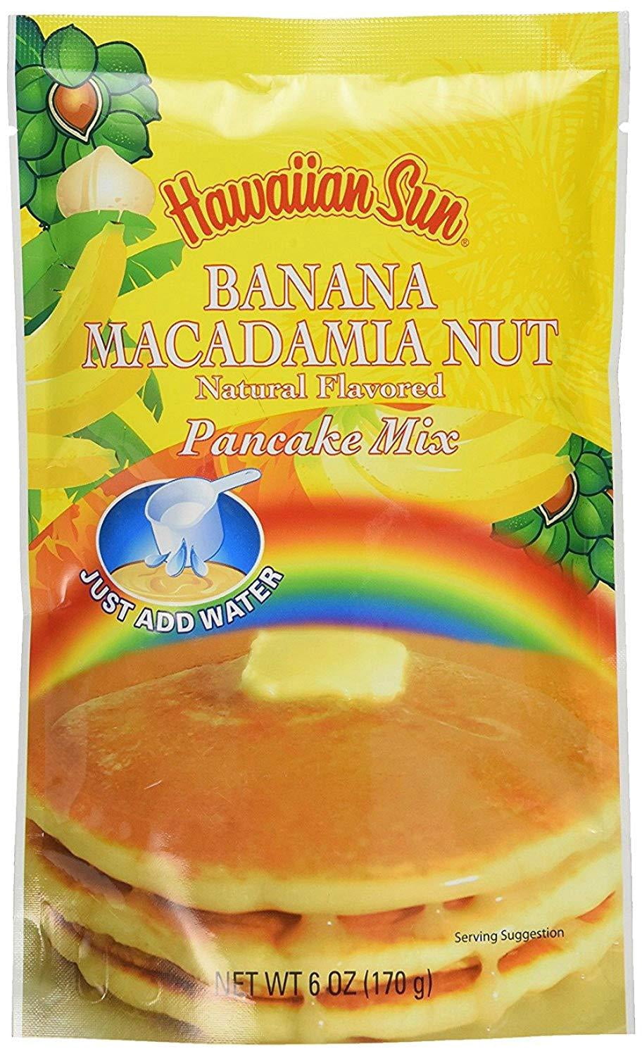 Hawaiian Sun 5 Pack Assorted Pancake Mix: Chocolate Mac, Passion Fruit, Banana Mac Nut, Coconut Pineapple.