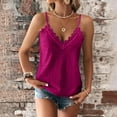 thumbnail image 2 of yueewhu Camisole for Women V Neck Spaghetti Strap Tank Tops Sleeveless Blouses Loose Fit (Wine, S), 2 of 8