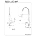 thumbnail image 5 of Gourmetier LS8777DKL Kaiser Single-Handle Deck-Mount Pre-Rinse Kitchen Faucet, Matte Black/Polished Chrome, 5 of 8