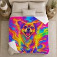 thumbnail image 5 of Vibrant Psychedelic Chihuahua Dog, Playful Pet Portrait Pattern, Warm Flannel Blanket for Living Room and Reading Nook, Dog Lovers Friendship Gift, Pet Lover Home Decor, 5 of 9