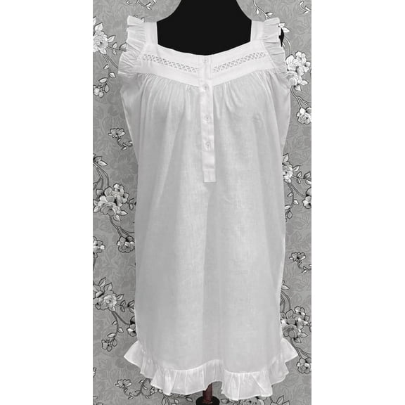 SoieRose Women's White Victorian Nightgown – 100% Cotton - SR1112