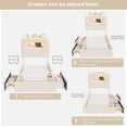 thumbnail image 4 of Homfa Twin Size Velvet Upholstered Bed with LED Lights & 2 Drawers, Storage Headboard Platform Bed Frame with USB Ports & Outlets, Off-White, 4 of 7
