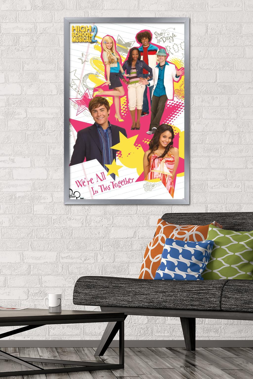 High School Musical 2 - Group Image Wall Poster, 22.375" x 34" Framed