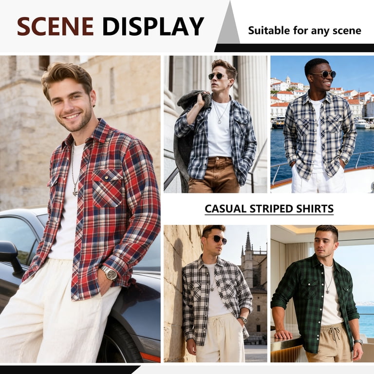 Iceglad Men's Brushed Flannel Check Shirt photo 4
