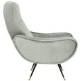 thumbnail image 3 of SAFAVIEH Elicia Velvet Retro Mid Century Accent Chair, Light Grey, 3 of 9