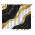 thumbnail image 5 of Black White Gold Marble Pattern Shower Curtain 84"x72" ,Bathroom Decorative Shower Curtains Set with 12 Hooks,Modern Waterproof Washable Shower Curtain, 5 of 6