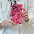 thumbnail image 3 of Compatible with iPhone 13 Pro Max Wavy Phone Case, Cute Coquette 3D Wave Bubble Pattern and Stylish Wavy Border, Soft TPU, Protection Shockproof Phone Case for Women Girls (Rose Red), 3 of 13