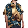 thumbnail image 2 of Platypus Men's Short Sleeve Poplin Shirt, Casual Printed Button Down Top for Summer Beach, Spread Collar Unisex Beach Shirt, 2 of 6