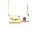 thumbnail image 1 of Chinese Red Éducation Promotion Drapeau Lettre Enveloppe Collier Pendentif Bijoux, 1 of 3