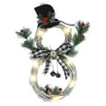 thumbnail image 3 of KEINXS Christmas Wreath Snowman Door Decoration Christmas LED Door Wreath Winter With Hats Bowknot Christmas Decoration Hanging Wall Door Party Decoration, 3 of 10