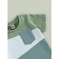 thumbnail image 6 of Bagilaanoe 2pcs Toddler Baby Boys Short Pants Set Contrast Color Short Sleeve T-Shirts Tops + Shorts 6M 12M 18M 24M 3T Kids Casual Summer Outfits, 6 of 8