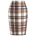 thumbnail image 2 of Posijego Womens Pencil Skirts Casual High Waist Bodycon Plaid Midi Skirts Elegant Knee Length Skirts, 2 of 5