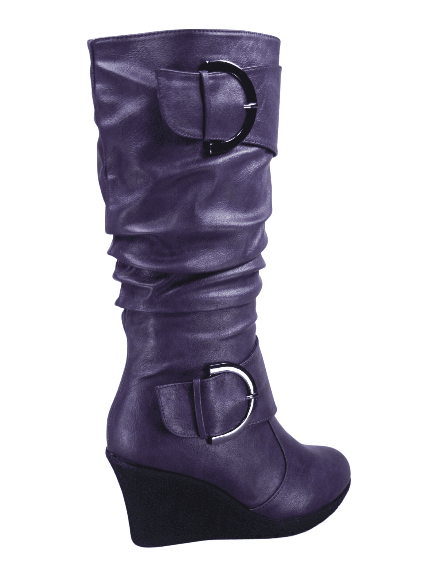 Women s Fashion Zip Knee High Boots Casual Wedge Heel Winter