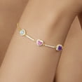 thumbnail image 4 of Gem Stone King 18K Yellow Gold Plated Silver Bracelet for Women Aquamarine Pink Moissanite (1.65 Cttw), 4 of 4