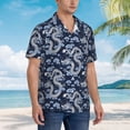 thumbnail image 5 of Daiia Dragon Hawaiian Shirt for Men Gentle Cotton Regular Short Sleeve Casual-Small, 5 of 9