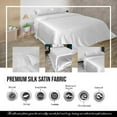 thumbnail image 5 of Cloud Fino 100% Pure Silk Satin Duvet with Fitted Sheet Set 4pcs, Silk Satin Fitted Sheet 15'' Deep Pocket,Silk Satin Duvet Cover,Silk Satin Pillowcases Set !!!(Olympic Queen Ivory), 5 of 6