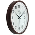thumbnail image 4 of Infinity Instruments 14 inch Basic Simple Minimalist Round Non-Ticking Silent Battery Operated Easy to Read Clock for Office, Classroom, School, Walnut Finish, 4 of 4