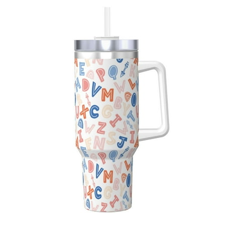 

Tideii Scandinavian Alphabet for 40OZ Ice Cup Stainless Steel Heat-insulating and Cold-insulating Water Cup with Handle Suitable for Indoor and Outdoor Activities