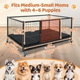 thumbnail image 6 of Homey Pet 43 Inch Whelping Box for Dogs and Puppies, Heavy Duty Metal Wire Puppy Whelping Box for Small and Medium Dogs with Lockable Doors,360° Wheels,Washable Removable Floor Grid, Leak-Proof Tray, 6 of 9
