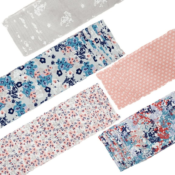 Create It 2.5"x42" Cotton Ditsy Floral Precut Strips, Multicolor, 60 Piece