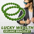 thumbnail image 4 of Green Bracelet Lucky Wealth Bracelets Feng Shui Lucky Charm Bracelet for Green Stone Beads Triple Protection Bracelet for Good Fortune, Lucky and Wealth, 4 of 7