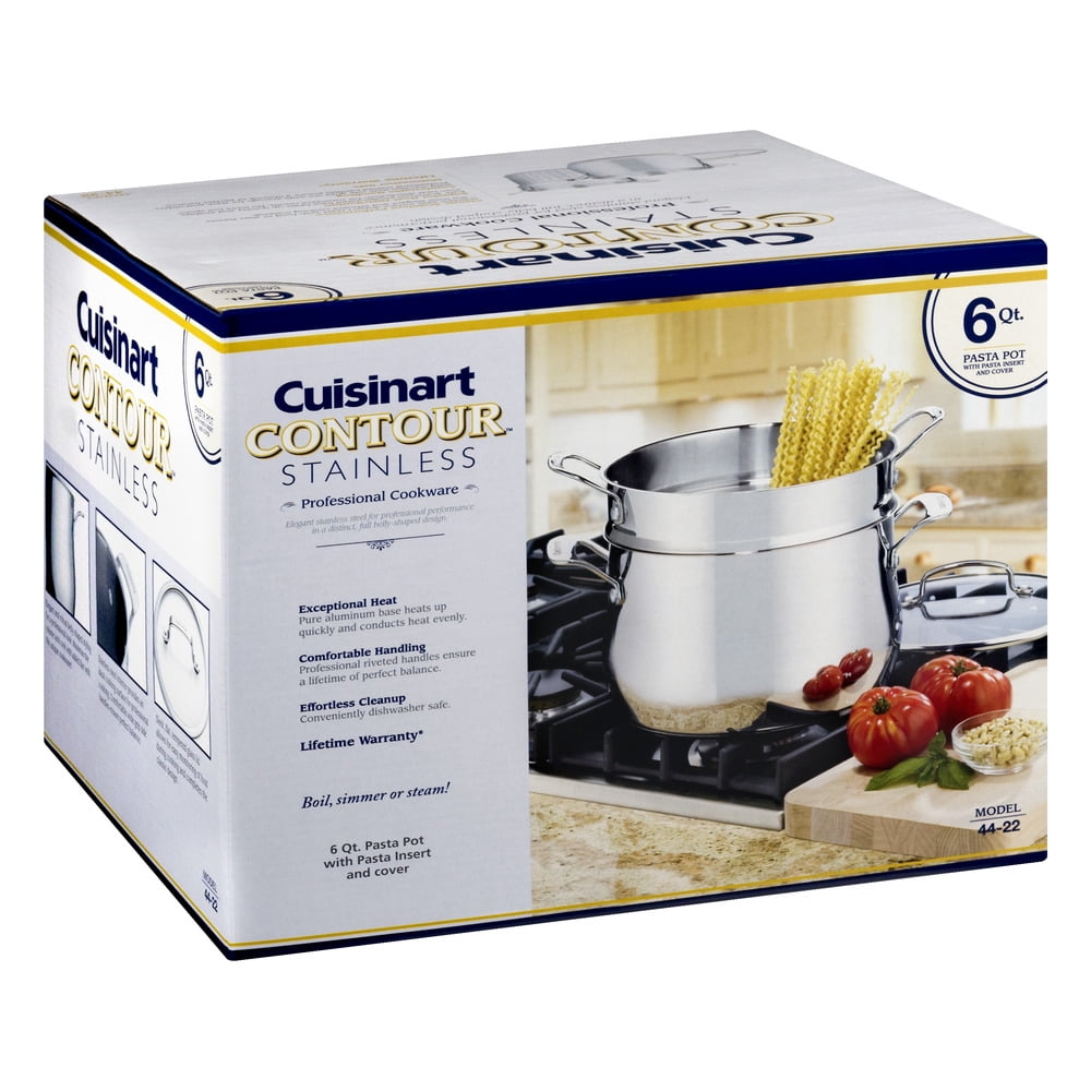 Cuisinart Contour Stainless 6-Quart, 3-Piece Pasta Pot with Cover