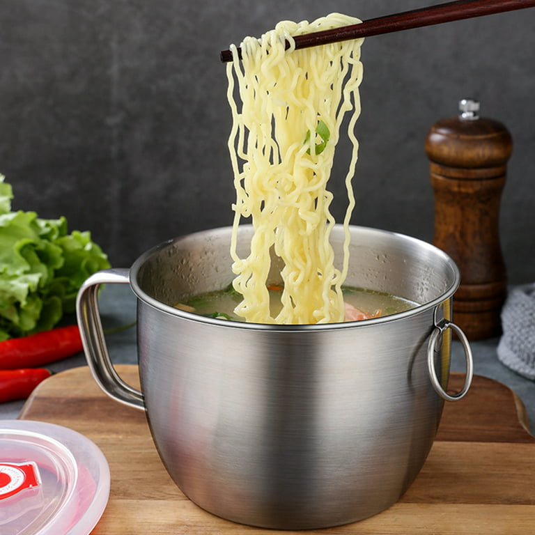 Stainless Steel Noodle & Soup Bowl with Handle, Spoon & Fork.  Airtight and Leak Proof Bowl for Pasta, Soup, Rice, Maggie Food Container  for use in Kitchen, School, Office, Travel (