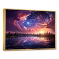 thumbnail image 3 of Designart "Space Landscape Pink Moon Sunrise II" Extra Large Landscapes Framed Wall Art - Modern Pink Abstract Landscapes Entryway Framed Wall Art Print, 3 of 7
