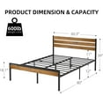 thumbnail image 6 of Queen Bed Frame with Wood Headboard and Metal Slats Support Platform Bed Frame with Storage No Box Spring Needed, 6 of 6