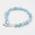 thumbnail image 5 of Natural Larimar Beaded Bracelets with Alloy Toggle Clasps Heart 8-1/4 inch(20.8cm), 5 of 8