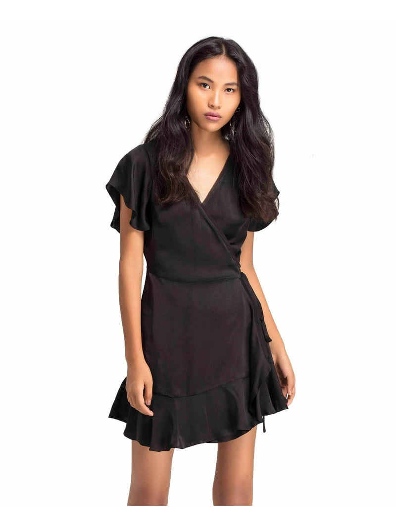 Black Wrap Dress - Walmart.com