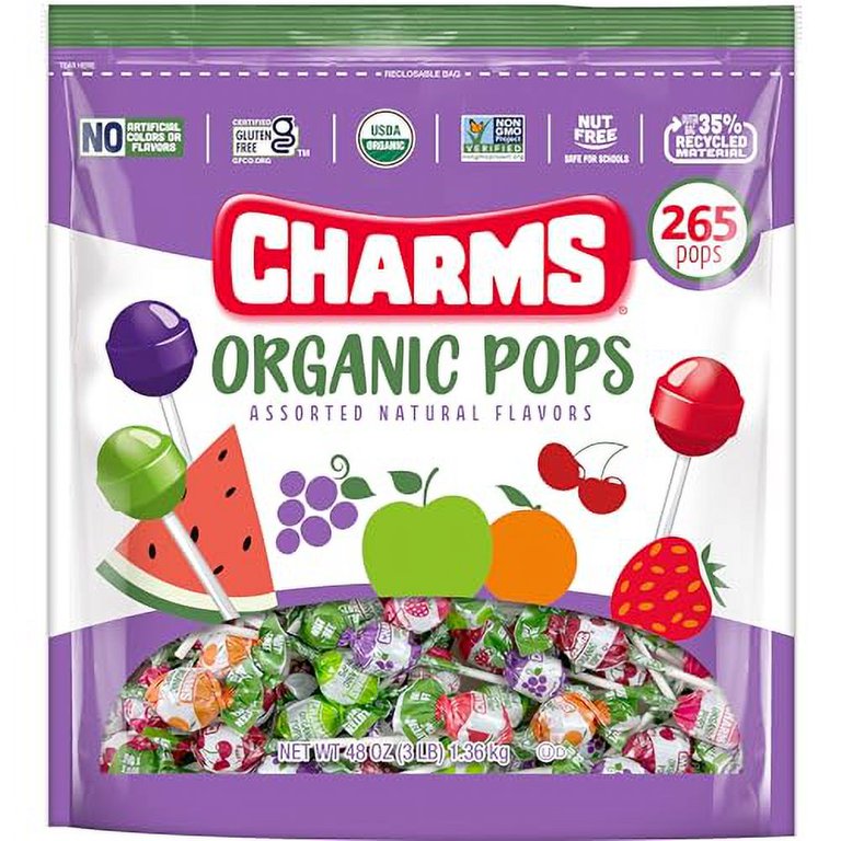 Charms Organic Pops (265 Count) â€“ USDA Organic Fruit Candy 