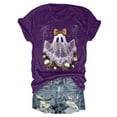 thumbnail image 4 of YDFCWXW Halloween Shirts for Women Spooky Cute Ghost Graphic Tshirt Casual Short Sleeve Tops Purple, XXL, 4 of 6