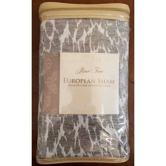 Rose Tree Preston Indigo/Gray/Beige Leopard European Pillow Sham, 26"X26"