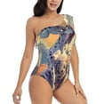 thumbnail image 3 of Goofa Colorful Cloud Spotted Dog Pattern Women's One Piece Swimsuits Tummy Control Bathing Suits Asymmetric One Shoulder Swimwear-X-Large, 3 of 6