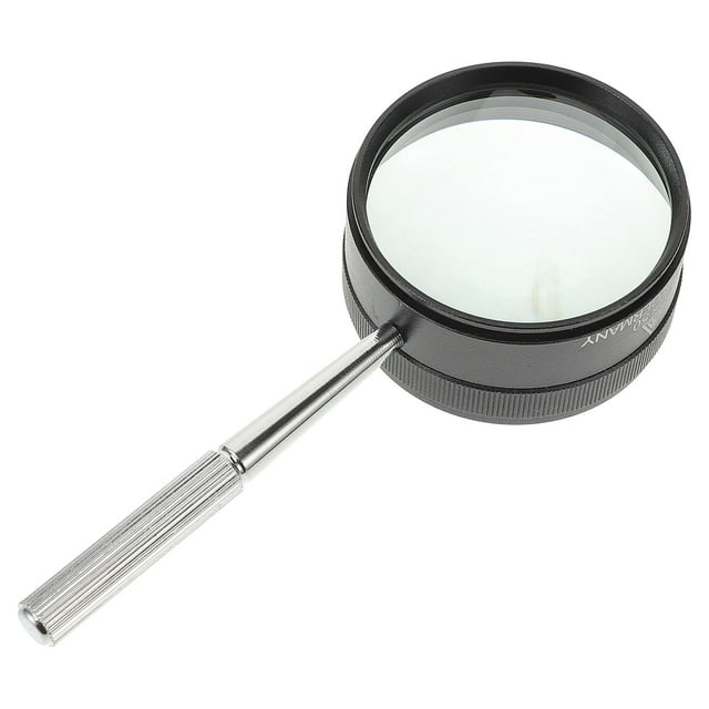 Lupa de identificación de metal con mango de lente, lente óptica redonda, espejo de identificación de joyería, aumento de 35x, 50mm