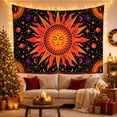 thumbnail image 2 of Celestial Sun Face with Stars and Galaxies, Mystical Psychedelic Cosmic Art for Astronomy Fans, Celestial Home Decor, Housewarming Gift Tapestry Wall Hanging for Bedroom, Living Room and Dorm, 2 of 6