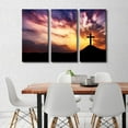 thumbnail image 2 of Jesus Crosses Painting Posters House Deocration for Living Room Sunset Canvas Prints Wall Decor Christian Religion Wall Art for Office Bedroom Modern Artwork Giclee Framed - 36" Wx24 H, 2 of 6