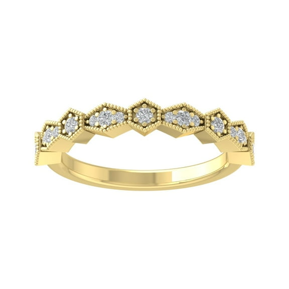 Araiya 10K Yellow Gold Diamond Band Ring (1/8 cttw, I-J Color, I2-I3 Clarity), Size 6.5