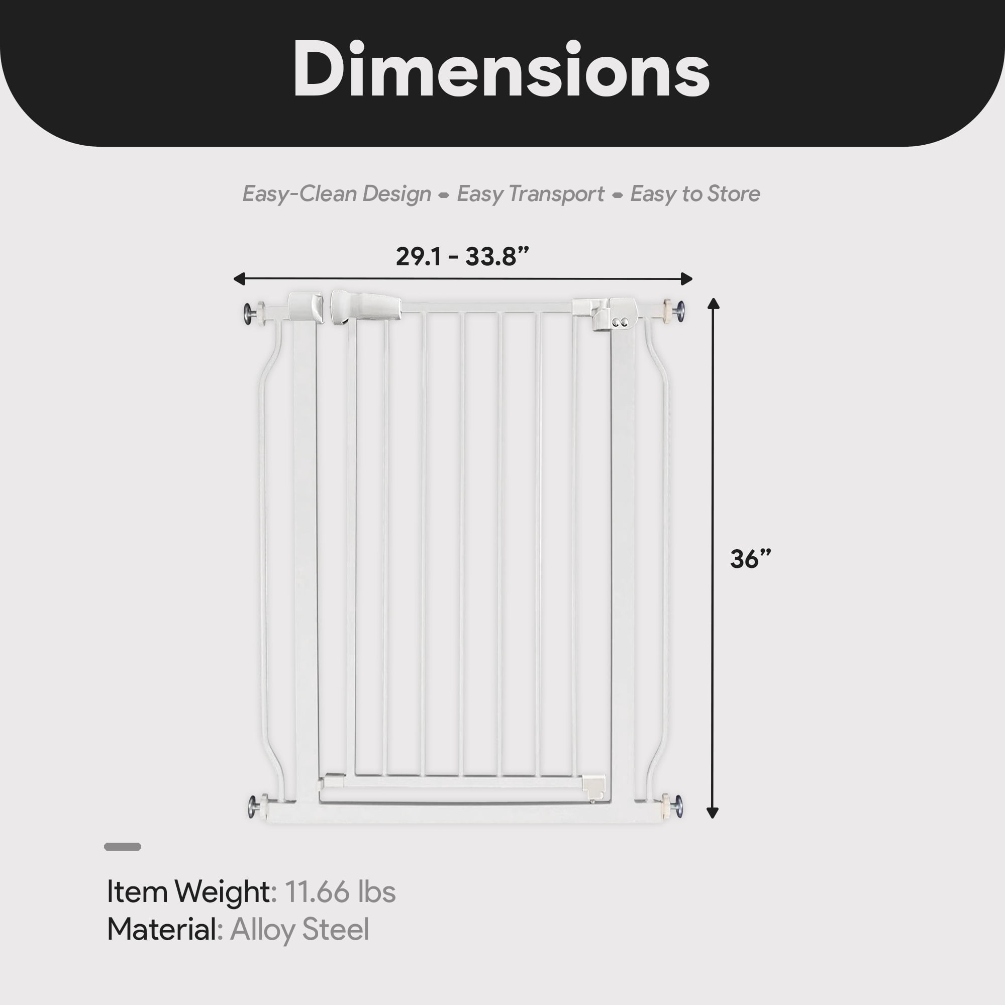 Open Box BalanceFrom Walk Thru Safety Gate, Fits 29.1-33.8" Openings, 36” Tall