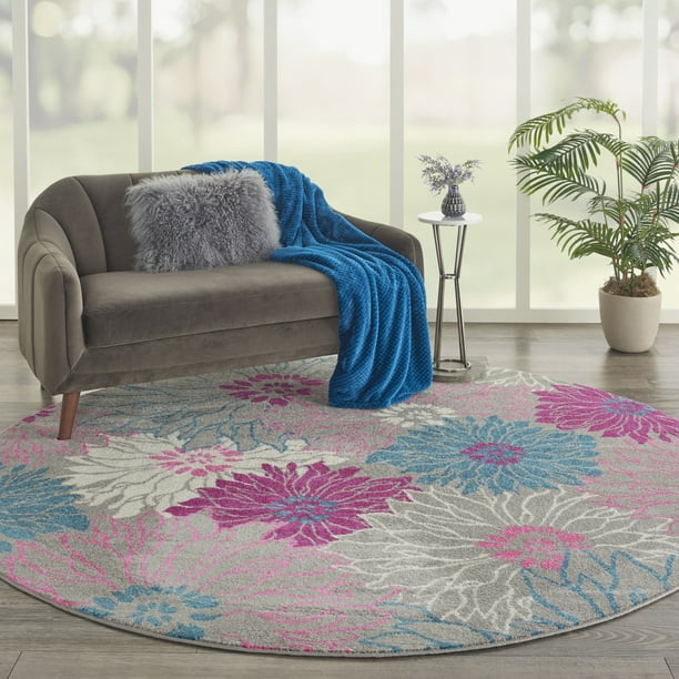 Nourison Passion Floral Floral Grey Area Rug