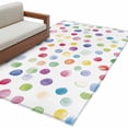 thumbnail image 2 of Colorful Polka Dot Runner Rug 2.7x5 FT, Non Slip Entryway Carpet, Rainbow Polka Dot Watercolor Washable Soft Floor Carpet Entrance Mat Non-Shedding Throw Rug for Hallway Laundry Room Bedside, 2 of 9