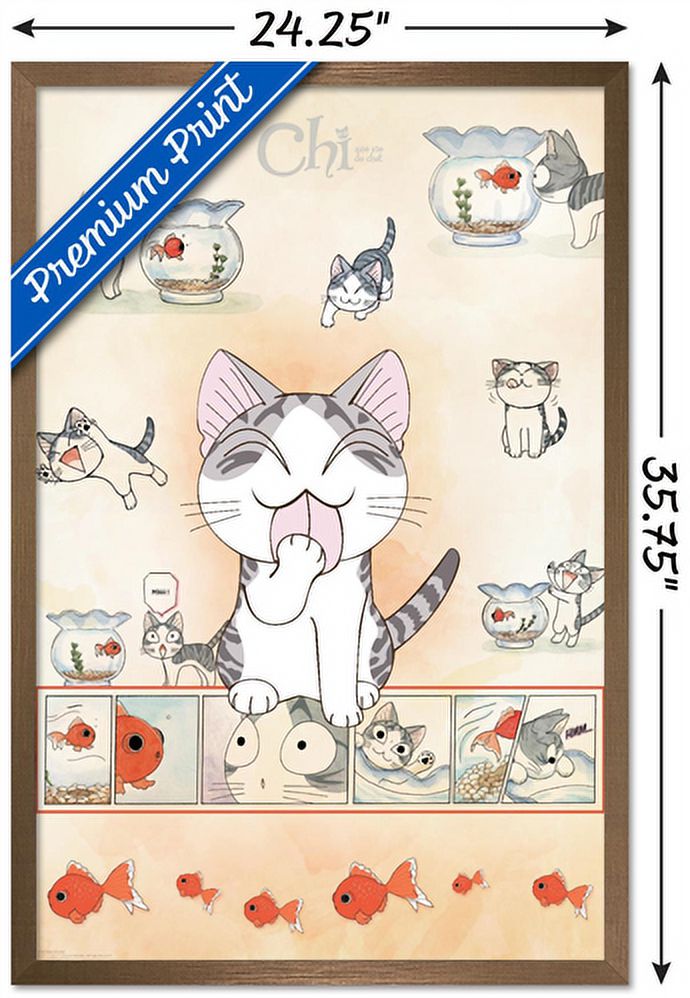 Chi Cat Wall Poster, 22.375" x 34", Framed