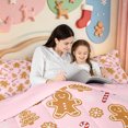 thumbnail image 5 of Manfei Christmas Golden Snowflake 7pcs Queen Bedding,Festive Farm Cattle Bedding Comforter Set Queen,Pink Reversible, 5 of 7