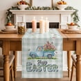 thumbnail image 2 of Table Runner 72 Inches Long for Kitchen Dining, Easter Eggs Dresser Scarf Farmhouse, Dining Table Decorations for Wedding/Parties, Tulip Green Plaid Spring Bunny Butterfly Flower 13 x 72 In, 2 of 8