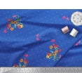 thumbnail image 2 of Soimoi Velvet Fabric Dot,Leaves & Periwinkle Floral Fabric Prints by Yard 58 Inch Wide, 2 of 3