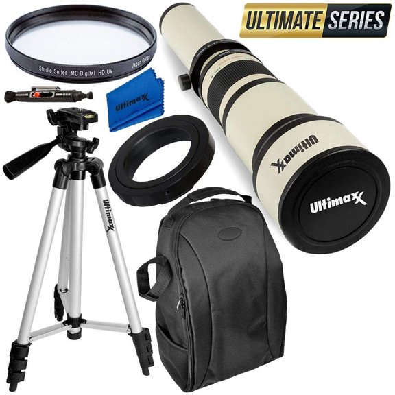 Ultimaxx 650-1300mm Telephoto Zoom Lens Kit for Canon EF Mount DSLR Cameras & More